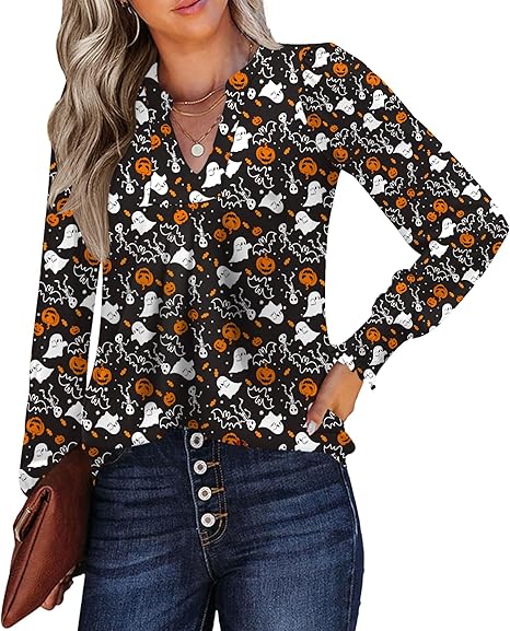 Luxe-Fit Sculpted V-Neck Print Top
